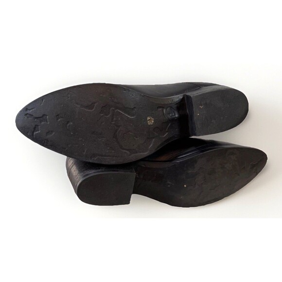 Steve Madden Boots Booties Size 10 Austin Black Leather‎ Cut Out Side Ankle - Picture 7 of 8